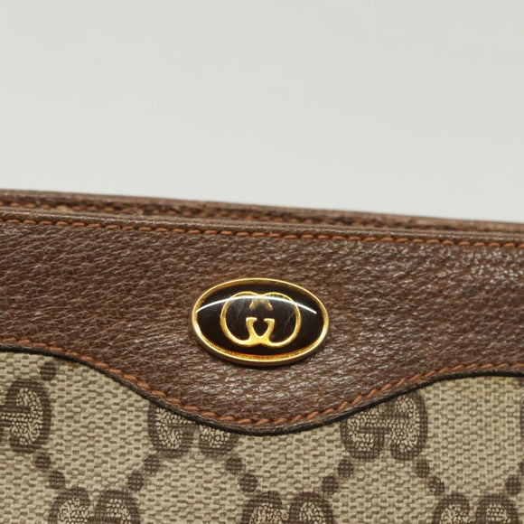 GUCCI GG Supreme Pouch PVC Beige 89 01 020 Auth 138143