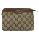 GUCCI GG Supreme Pouch PVC Beige 89 01 020 Auth 138143-13