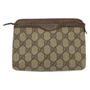 GUCCI GG Supreme Pouch PVC Beige 89 01 020 Auth 138143-2