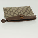 GUCCI GG Supreme Pouch PVC Beige 89 01 020 Auth 138143-5