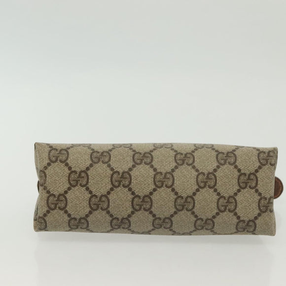 GUCCI GG Supreme Pouch PVC Beige 89 01 020 Auth 138143