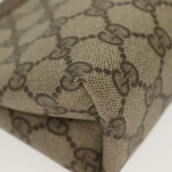 GUCCI GG Supreme Pouch PVC Beige 89 01 020 Auth 138143