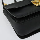 Miu Miu Hand Bag Leather 2way Black Gold Auth 138148-16
