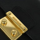 Miu Miu Hand Bag Leather 2way Black Gold Auth 138148-21