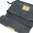 Miu Miu Hand Bag Leather 2way Black Gold Auth 138148-22