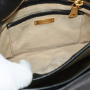Miu Miu Hand Bag Leather 2way Black Gold Auth 138148-26