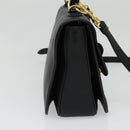 Miu Miu Hand Bag Leather 2way Black Gold Auth 138148-3