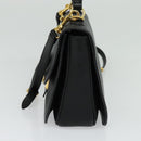 Miu Miu Hand Bag Leather 2way Black Gold Auth 138148-4