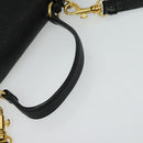 Miu Miu Hand Bag Leather 2way Black Gold Auth 138148-7