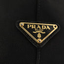 PRADA Tote Bag Canvas Black Gold Auth 138150-15