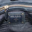 PRADA Tote Bag Canvas Black Gold Auth 138150-16