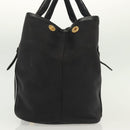 PRADA Tote Bag Canvas Black Gold Auth 138150-4