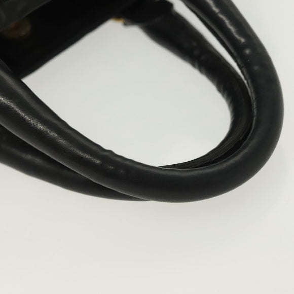 PRADA Tote Bag Canvas Black Gold Auth 138150