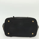 PRADA Tote Bag Canvas Black Gold Auth 138150-9