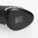 CHANEL Pumps High Heels Leather 36C Black CC Auth 138153V-12