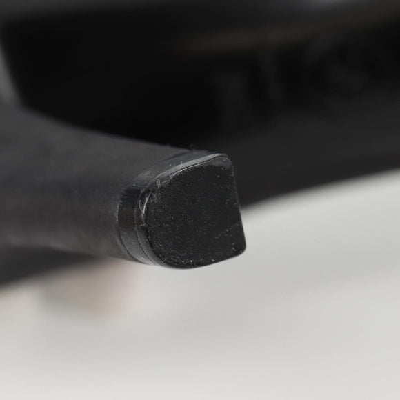 CHANEL Pumps High Heels Leather 36C Black CC Auth 138153V