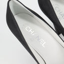 CHANEL Pumps High Heels Leather 36C Black CC Auth 138153V-15