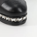 CHANEL Pumps High Heels Leather 36C Black CC Auth 138153V-7