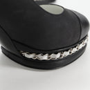 CHANEL Pumps High Heels Leather 36C Black CC Auth 138153V-8