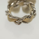 CHANEL Camelia Ring metal White CC Auth 138157-4