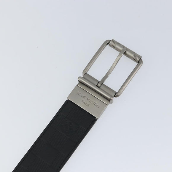 LOUIS VUITTON Damier Infini Ceinture Reversible Belt Black M91450 Auth 138158