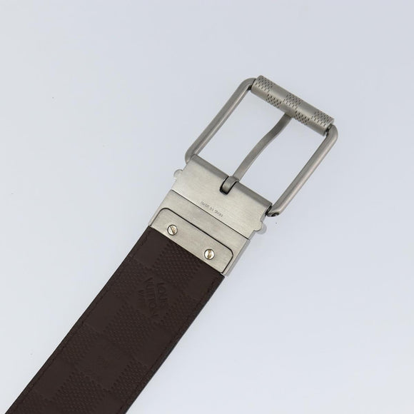 LOUIS VUITTON Damier Infini Ceinture Reversible Belt Black M91450 Auth 138158