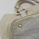 Miu Miu Hand Bag Leather Light Blue Gold Auth 138164-15