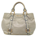 Miu Miu Hand Bag Leather Light Blue Gold Auth 138164-13