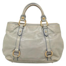 Miu Miu Hand Bag Leather Light Blue Gold Auth 138164-2
