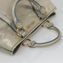 Miu Miu Hand Bag Leather Light Blue Gold Auth 138164-6