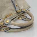 Miu Miu Hand Bag Leather Light Blue Gold Auth 138164-7