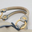Miu Miu Hand Bag Leather Light Blue Gold Auth 138164-8