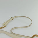 Miu Miu Chain Shoulder Bag Leather 2way White Gold Auth 138166-15