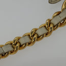 Miu Miu Chain Shoulder Bag Leather 2way White Gold Auth 138166-9