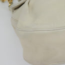 Miu Miu Chain Shoulder Bag Leather 2way White Gold Auth 138166-16