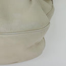 Miu Miu Chain Shoulder Bag Leather 2way White Gold Auth 138166-17