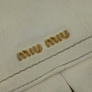 Miu Miu Chain Shoulder Bag Leather 2way White Gold Auth 138166-19
