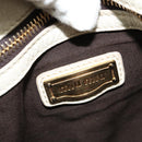 Miu Miu Chain Shoulder Bag Leather 2way White Gold Auth 138166-21