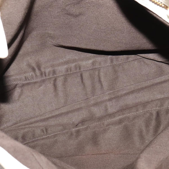 Miu Miu Chain Shoulder Bag Leather 2way White Gold Auth 138166