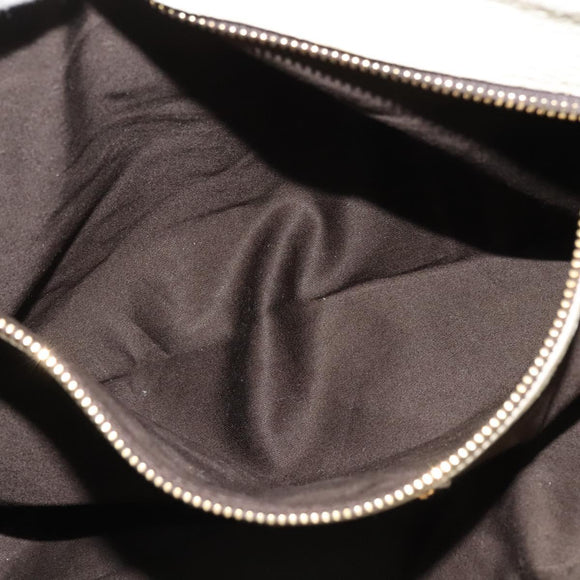 Miu Miu Chain Shoulder Bag Leather 2way White Gold Auth 138166