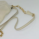 Miu Miu Chain Shoulder Bag Leather 2way White Gold Auth 138166-8