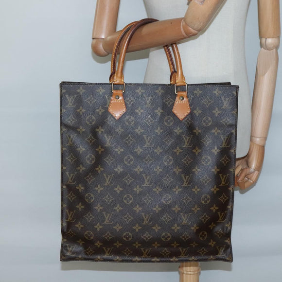 LOUIS VUITTON Monogram Sac Plat Hand Bag M51140 LV Auth 138172