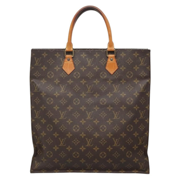 LOUIS VUITTON Monogram Sac Plat Hand Bag M51140 LV Auth 138172