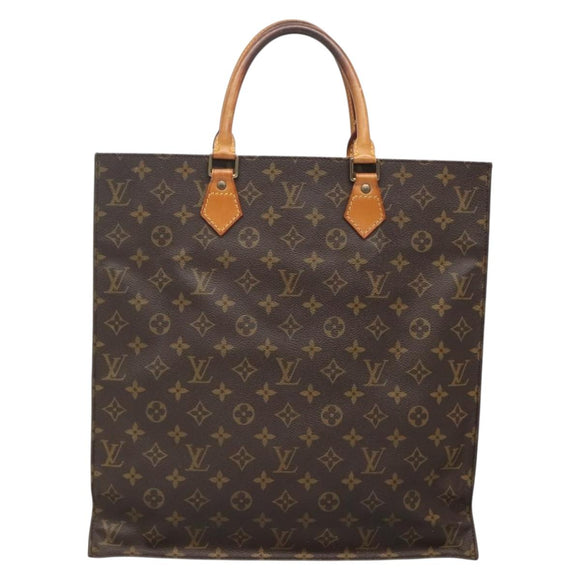 LOUIS VUITTON Monogram Sac Plat Hand Bag M51140 LV Auth 138172