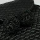 BOTTEGA VENETA Shoulder Bag Satin Black Gold Auth 138179-9