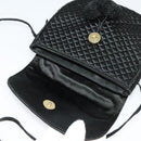 BOTTEGA VENETA Shoulder Bag Satin Black Gold Auth 138179-10