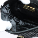 BOTTEGA VENETA Shoulder Bag Satin Black Gold Auth 138179-20