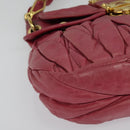 Miu Miu Matelasse Hand Bag Leather 2way Pink Gold Auth 138180-12