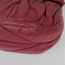 Miu Miu Matelasse Hand Bag Leather 2way Pink Gold Auth 138180-13