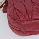 Miu Miu Matelasse Hand Bag Leather 2way Pink Gold Auth 138180-14